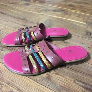 Pesaro ‘Tammy’ Multi Color Braided Leather Sandals